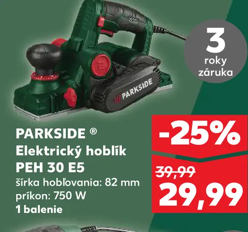 Parkside elektrický hoblík PEH 30