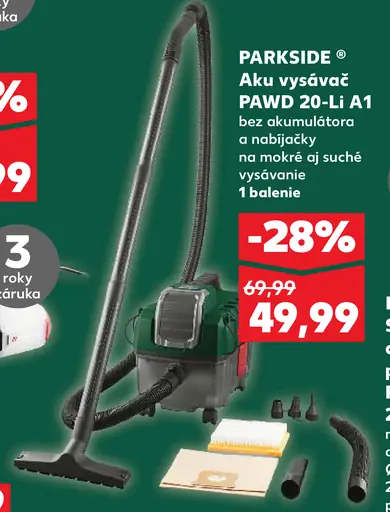 Parkside aku vysávač PAWU 20-Li A1