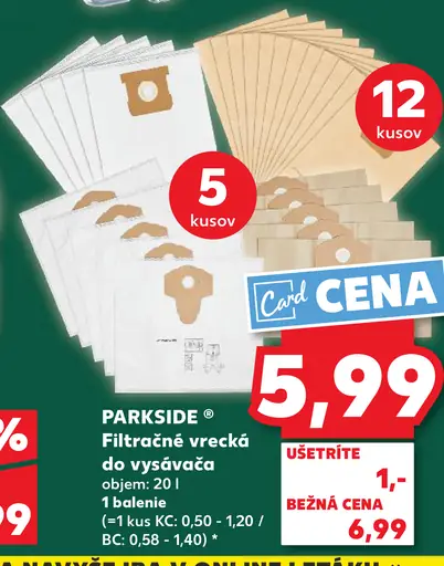 PARKSIDE Filtračné vrecká do vysávača