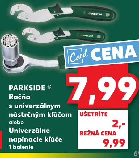 Parkside račňa s univerzálnym nástrčným kľúčom alebo univerzálne napínacie kľúče