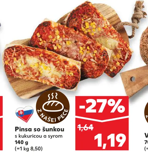 Pinsa so šunkou s kukuricou a syrom