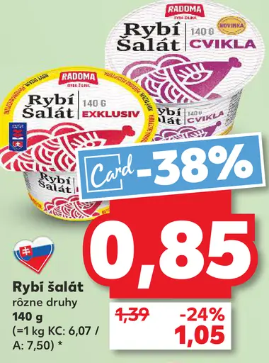 Radoma rybí šalát rôzne druhy