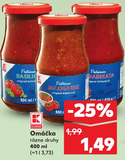 K Classic omáčka rôzne druhy