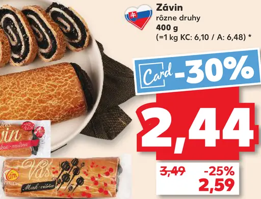 Závin s náplňou rôzne druhy