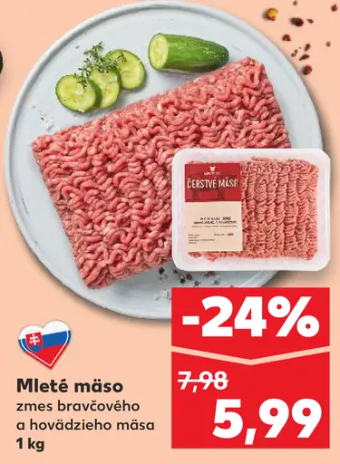 Mleté mäso zmes bravčového a hovädzieho mäsa