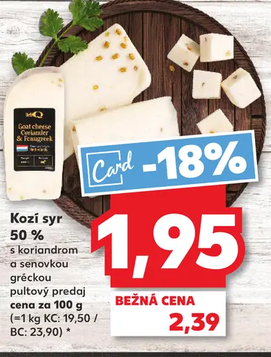 Kozí syr 50 % s koriandrom a senovkou gréckou