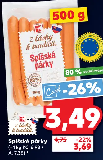 Kaufland Spišské párky