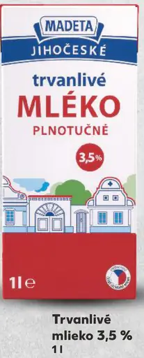 Madeta Juhočeské mlieko plnotučné trvanlivé 3,5%