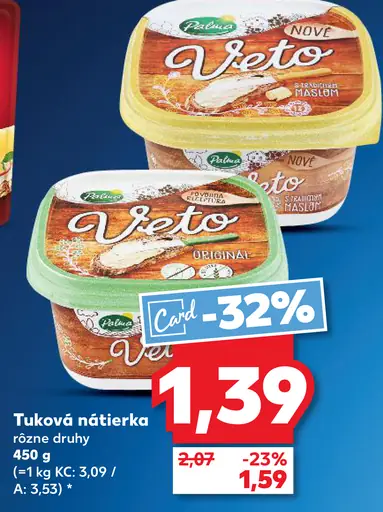 Rajo Veto tuková nátierka rôzne druhy