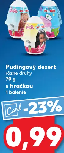 Pudingový dezert rôzne druhy s hračkou