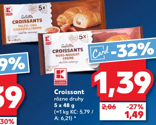 K-Classic croissant rôzne druhy
