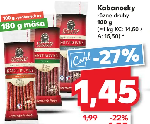 Mäsiarstvo u Motyčku Kabanosky rôzne druhy