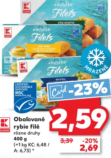 K-Classic Knusper Filets obalované rybie filé rôzne druhy