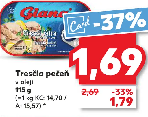Giana tresčia pečeň vo vlastnom oleji