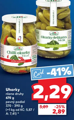 Efko okurky delikates sterilizované