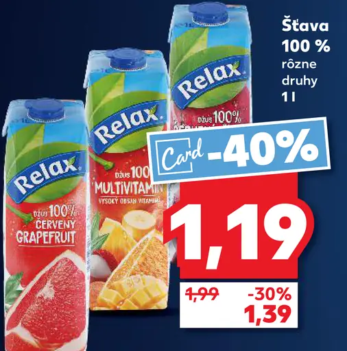 Relax 100 % džús rôzne druhy