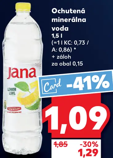 Jana ochutená minerálna voda citrón limetka