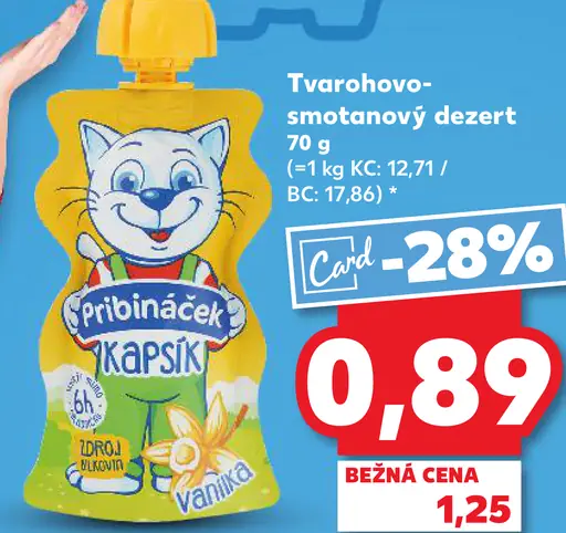 Pribináček tvarohovo-smotanový dezert kapsička vanilka