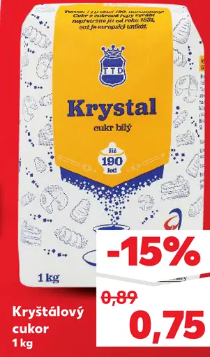 Krystal kryštálový cukor biely