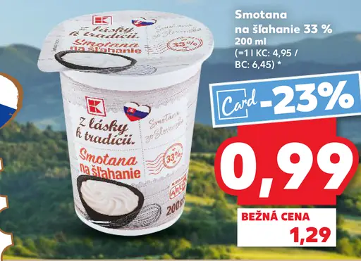 K-Classic z lásky k tradícii smotana na šľahanie 33 %