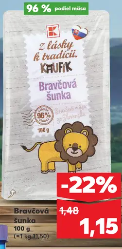 K-Classic Kauflík bravčová šunka krájaná