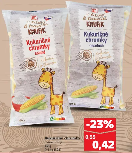K-Classic Kukuričné chrumky solené nesolené