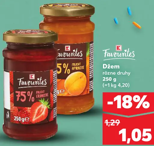 K-Favourites džem ovocný rôzne druhy