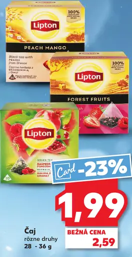 Lipton čaj rôzne druhy