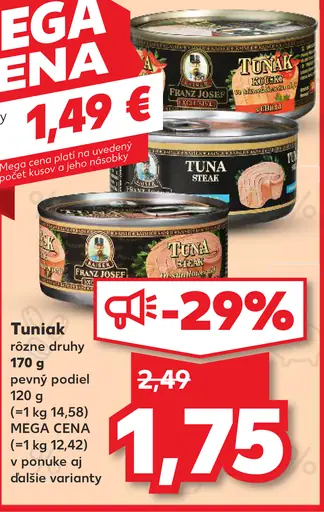 Franz Josef tuna steak v konzerve rôzne druhy