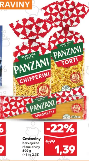 Panzani Cestoviny rôzne druhy