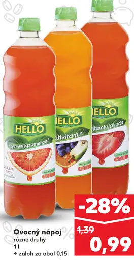 Hello ovocný nápoj rôzne druhy