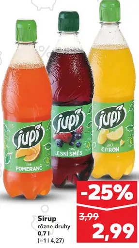 Jupí sirup rôzne druhy