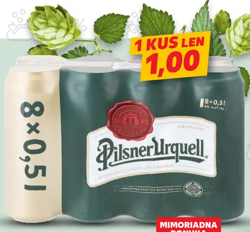 Pilsner Urquell svetlý ležiak plechovka multipack