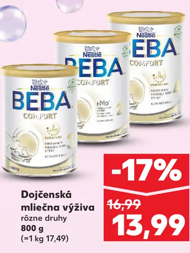 Beba Comfort dojčenská mliečna výživa rôzne druhy