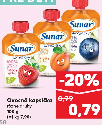 Sunar ovocná kapsička rôzne druhy