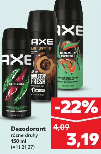 Axe dezodorant rôzne druhy