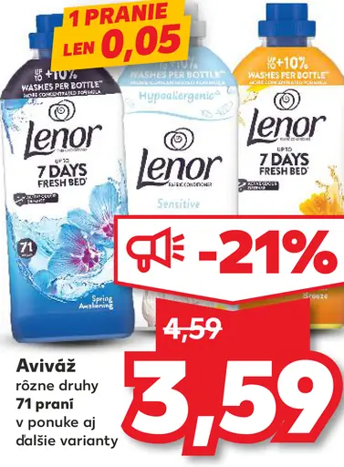 Lenor aviváž rôzne druhy