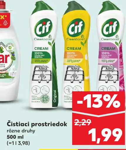 Cif čistiaci prostriedok krém rôzne druhy
