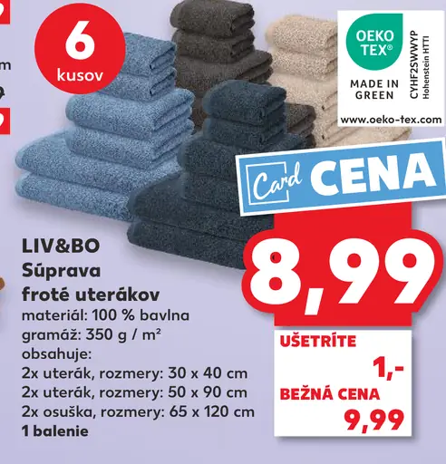 LIV&BO Súprava froté uterákov