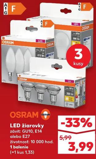 OSRAM LED žiarovky GU10, E14 alebo E27