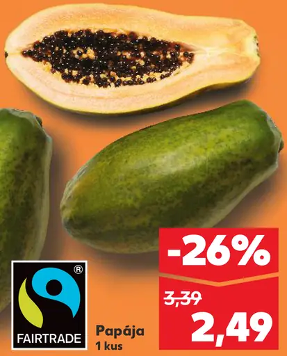 Papája čerstvé ovocie Fairtrade