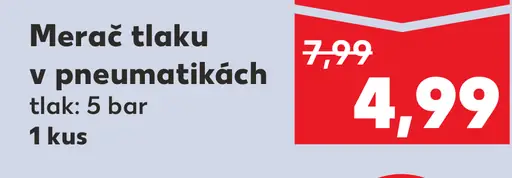 Merač tlaku v pneumatikách 5 bar