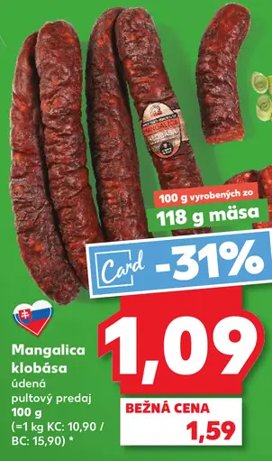 Mangalica klobása údená