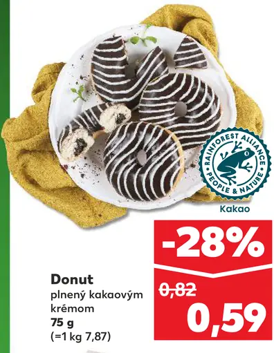 Donut plnený kakaovým krémom