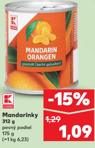 K-Classic mandarinky konzervované