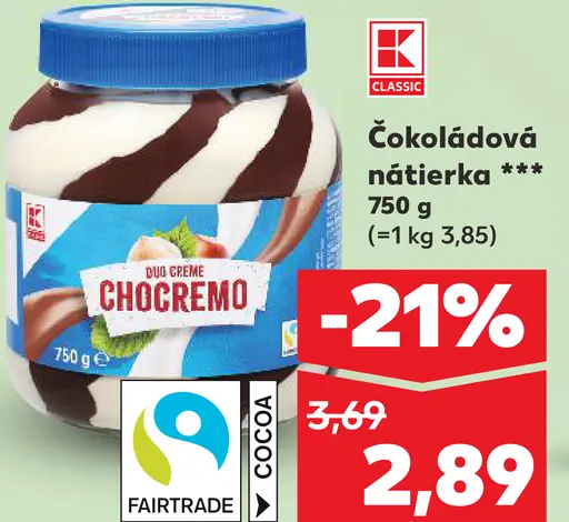 K-Classic Choccremo čokoládová nátierka