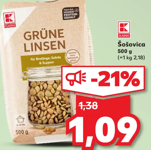 K-Classic Zelená šošovica