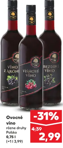 Ovocné víno rôzne druhy