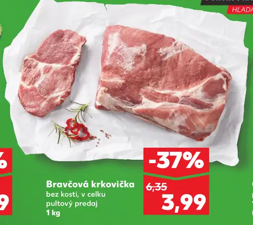 Bravčová krkovička bez kosti, plátky