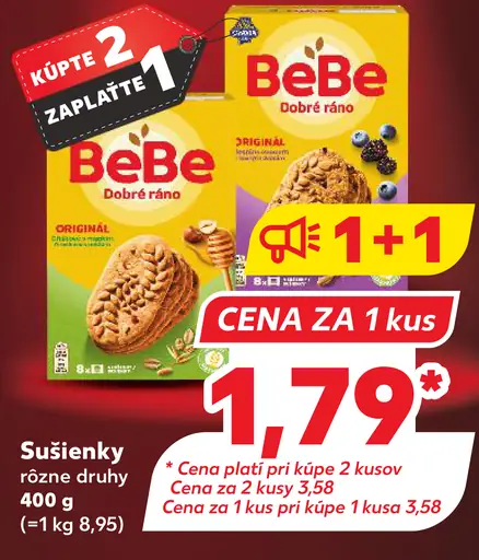 Bebe Dobré ráno sušienky rôzne druhy